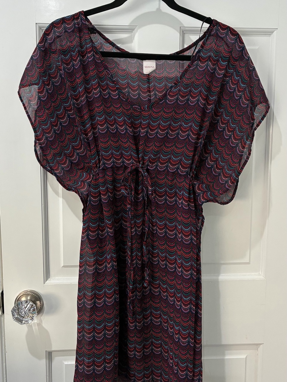 Merona sheer swimsuit cover-up dress, size L